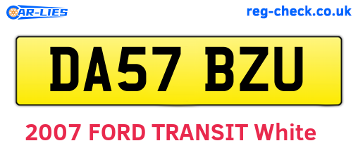 DA57BZU are the vehicle registration plates.