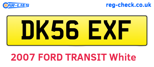 DK56EXF are the vehicle registration plates.