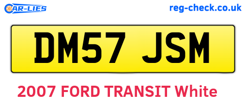 DM57JSM are the vehicle registration plates.