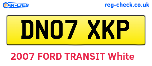 DN07XKP are the vehicle registration plates.