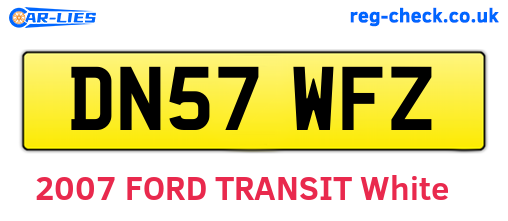 DN57WFZ are the vehicle registration plates.