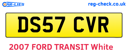 DS57CVR are the vehicle registration plates.