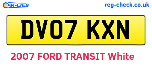 DV07KXN are the vehicle registration plates.