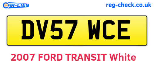 DV57WCE are the vehicle registration plates.