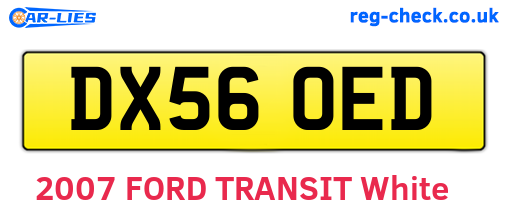 DX56OED are the vehicle registration plates.