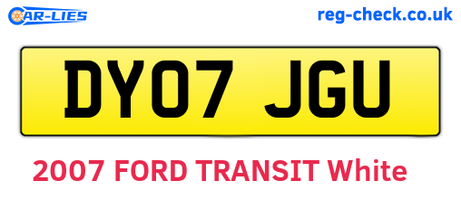 DY07JGU are the vehicle registration plates.