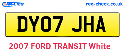 DY07JHA are the vehicle registration plates.