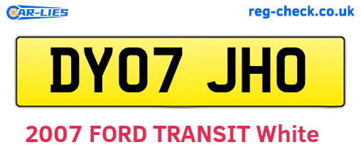 DY07JHO are the vehicle registration plates.