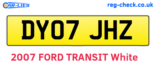 DY07JHZ are the vehicle registration plates.
