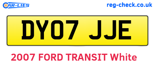 DY07JJE are the vehicle registration plates.