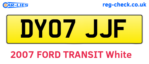 DY07JJF are the vehicle registration plates.