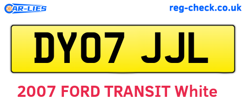 DY07JJL are the vehicle registration plates.