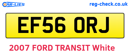 EF56ORJ are the vehicle registration plates.