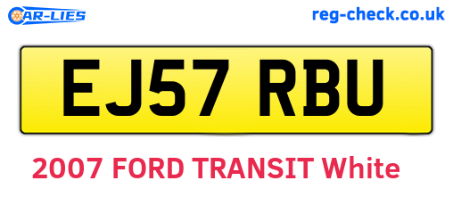 EJ57RBU are the vehicle registration plates.