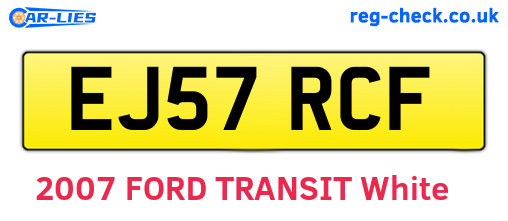 EJ57RCF are the vehicle registration plates.