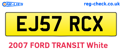 EJ57RCX are the vehicle registration plates.