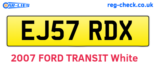 EJ57RDX are the vehicle registration plates.