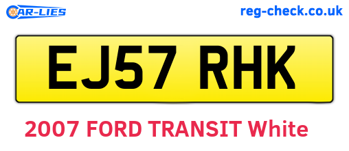 EJ57RHK are the vehicle registration plates.