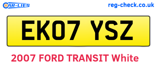 EK07YSZ are the vehicle registration plates.
