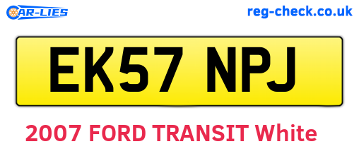 EK57NPJ are the vehicle registration plates.