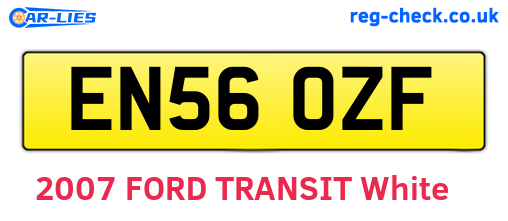 EN56OZF are the vehicle registration plates.