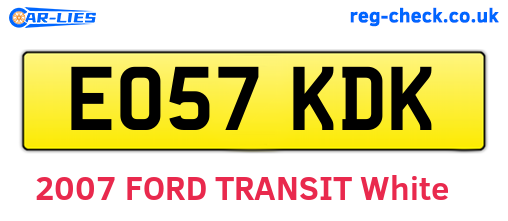 EO57KDK are the vehicle registration plates.