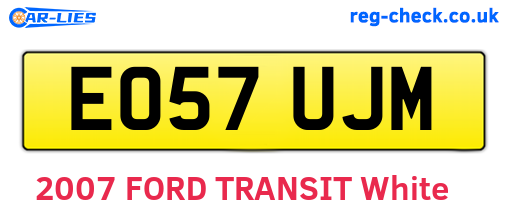 EO57UJM are the vehicle registration plates.