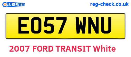 EO57WNU are the vehicle registration plates.