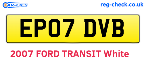 EP07DVB are the vehicle registration plates.