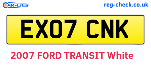 EX07CNK are the vehicle registration plates.