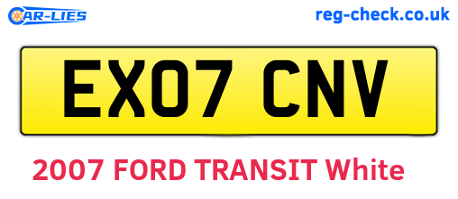 EX07CNV are the vehicle registration plates.