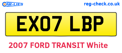 EX07LBP are the vehicle registration plates.