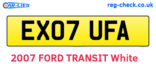 EX07UFA are the vehicle registration plates.