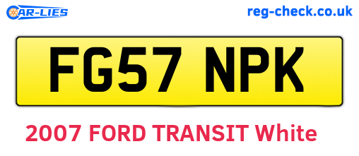 FG57NPK are the vehicle registration plates.