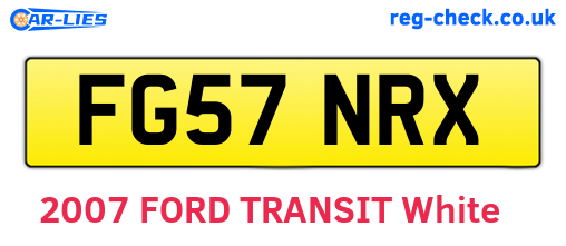 FG57NRX are the vehicle registration plates.