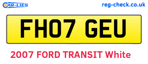 FH07GEU are the vehicle registration plates.