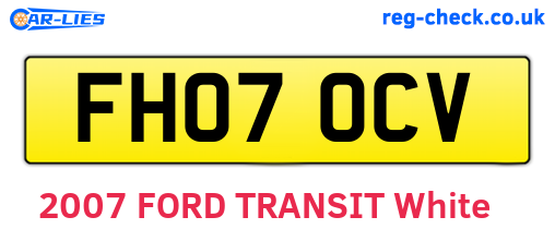 FH07OCV are the vehicle registration plates.