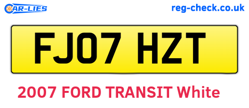 FJ07HZT are the vehicle registration plates.