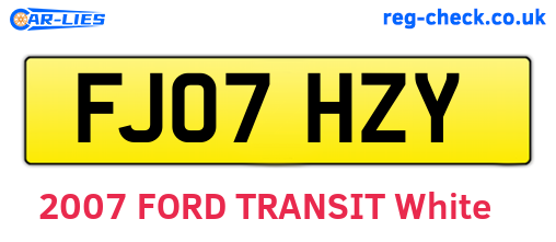 FJ07HZY are the vehicle registration plates.