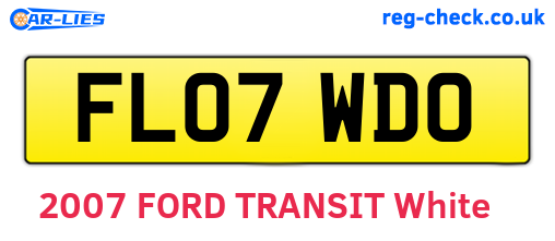 FL07WDO are the vehicle registration plates.