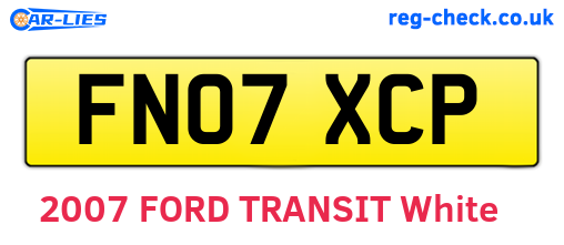 FN07XCP are the vehicle registration plates.