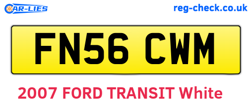 FN56CWM are the vehicle registration plates.