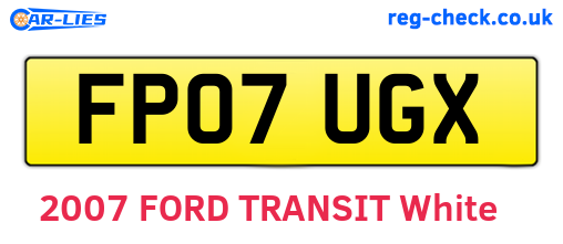 FP07UGX are the vehicle registration plates.