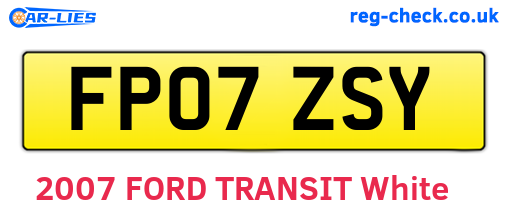 FP07ZSY are the vehicle registration plates.