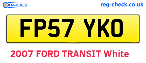 FP57YKO are the vehicle registration plates.