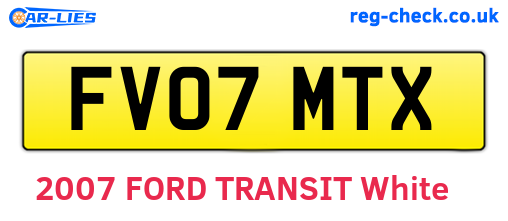 FV07MTX are the vehicle registration plates.