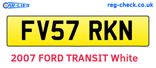 FV57RKN are the vehicle registration plates.
