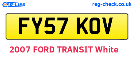 FY57KOV are the vehicle registration plates.