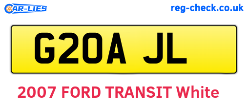 G20AJL are the vehicle registration plates.