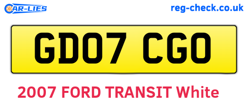 GD07CGO are the vehicle registration plates.